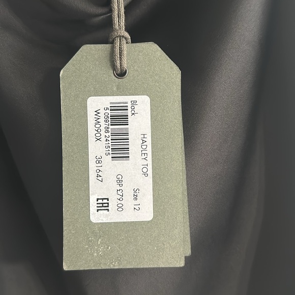 NEW All Saints Blouse Womens Size 8 Hadley Top Sleeveless NWT black - Picture 2 of 4